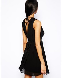 TFNC Halterneck Dress With Cut Out And Embellished Waistband
