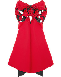 Junya Watanabe Asymmetric Cutout Neoprene Dress Crimson