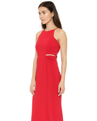 Badgley Mischka Collection Racer Neck Cutout Gown