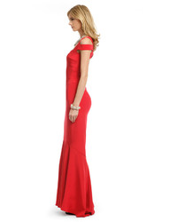 Narciso Rodriguez Crimson Cutout Gown