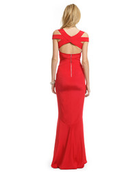 Narciso Rodriguez Crimson Cutout Gown