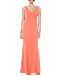 Laundry by Shelli Segal Cutout Back Crepe Gown