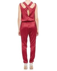Thakoon Drawstring Jumpsuit Red Size 6 Us