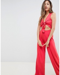 ASOS DESIGN Jumpsuit With Knot Front Detail