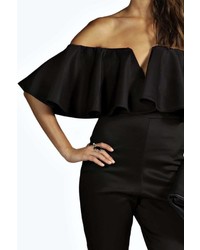 Boohoo Penny Plunge Frill Jumpsuit