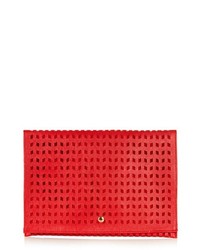 Topshop Perforated Foldover Clutch Red