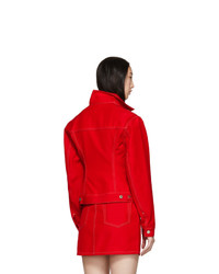 Helmut Lang Red Denim Femme Trucker Jacket