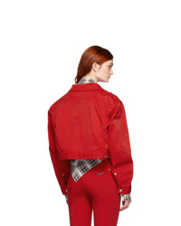 Dsquared2 Red Denim Maxi Jacket