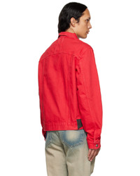 Rhude Red Faded Denim Jacket