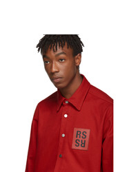 Raf Simons Red Denim Slim Fit Shirt