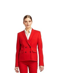 Costume National Double Breasted Woven Jacket Red