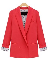 ChicNova Double Breasted Tailored Blazer With Contrast Lining