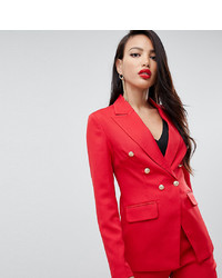Missguided Tall Military Blazer In Red