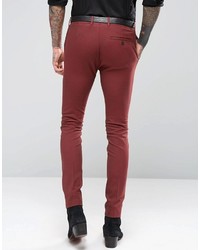 Asos Brand Super Skinny Suit Pants In Dark Red, $41, Asos