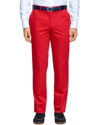 Brooks Brothers Fitzgerald Fit Plain Front Cotton Dress Trousers