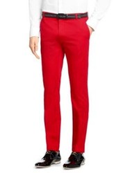 Hugo Boss Heldor Extra Slim Fit Cotton Pants 30r Red