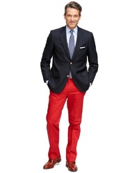Brooks Brothers Madison Fit Plain Front Cotton Dress Trousers, $168, Brooks Brothers