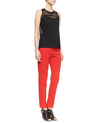 J Brand Ready To Wear Marianne Slim Flat Front Trousers Masai Red