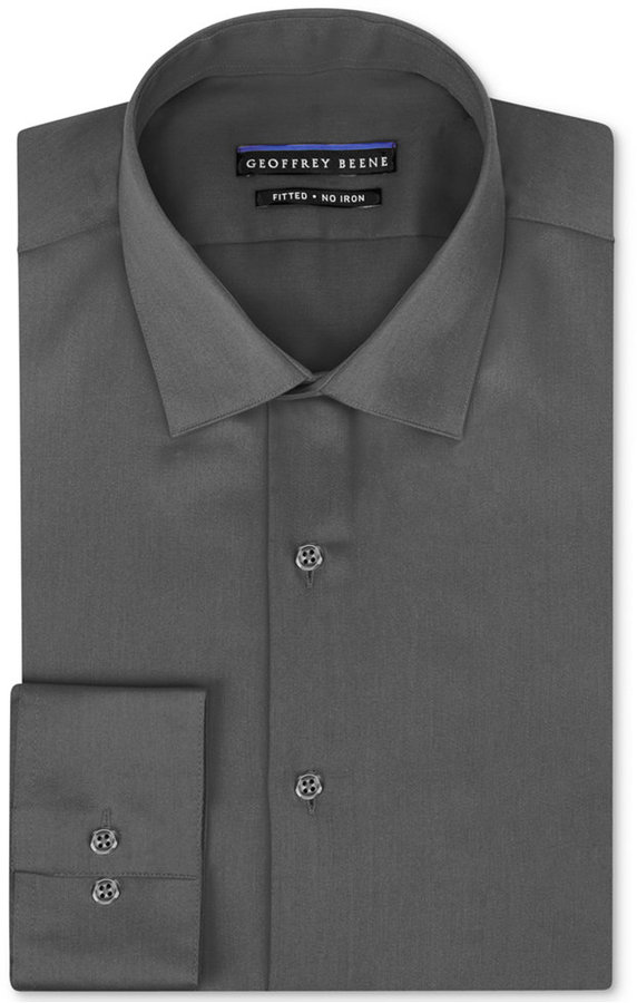 Geoffrey Beene Fitted No Iron Stretch Sateen Dress Shirt, $55 | Macy's ...