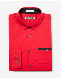 Express Fitted Piped 1mx Dress Shirt
