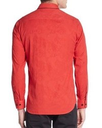 Jared Lang Regular Fit Embossed Cotton Sportshirt