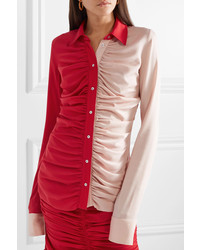 MARQUES ALMEIDA Ruched Two Tone Voile Shirt