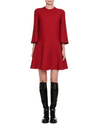 Valentino 34 Sleeve Crepe Couture A Line Dress