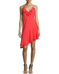 Amanda Uprichard Anastasia Sleeveless Ruffle Dress Candy Apple