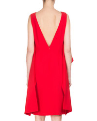 Givenchy Cady Sleeveless Popover Dress Red