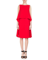 Givenchy Cady Sleeveless Popover Dress Red