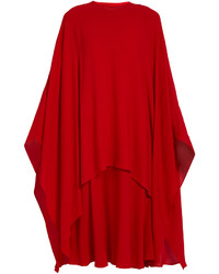 Valentino Detachable Cape Silk Crepe Dress