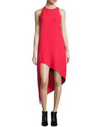 IRO Hamlin Asymmetric High Low Sleeveless Dress Red