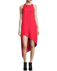 IRO Hamlin Asymmetric High Low Sleeveless Dress Red