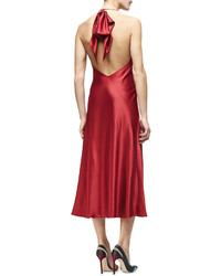 Cushnie et Ochs Marlena Cowl Neck Camisole Dress Ruby