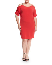 MICHAEL Michael Kors Michl Michl Kors Plus Short Sleeve Cold Shoulder Dress True Red Plus Size