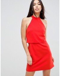 Asos Mini Dress With Crop Top Layer And High Neck