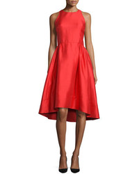 Kate Spade New York Sleeveless Satin High Low Dress Red