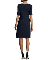 Lafayette 148 New York Short Sleeve Twisted Front Dress