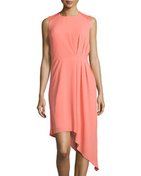 Bagatelle Side Pleated Sleeveless Dress Coral
