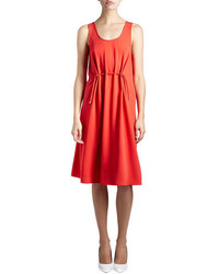 Kenzo Sleeveless Drawstring Jersey Dress Red