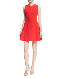 Victoria Beckham Sleeveless Hexagonal Seam Mini Dress Red