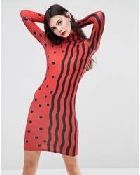 House of Holland Squiggle Jersey Mini Dress