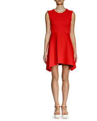 Stella McCartney Strong Shapes Sleeveless Dress Chili Red