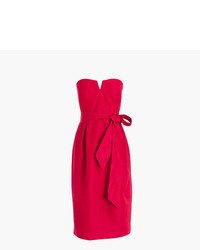 J.Crew Tall Tie Waist Strapless Dress In Faille