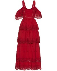Self-Portrait Tiered Broderie Anglaise Dress