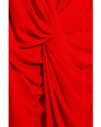 Lanvin Twist Front Jersey Dress Red