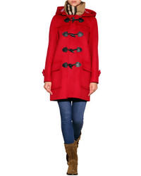 Burberry Brit Wool Minstead Duffle Coat In Military Red