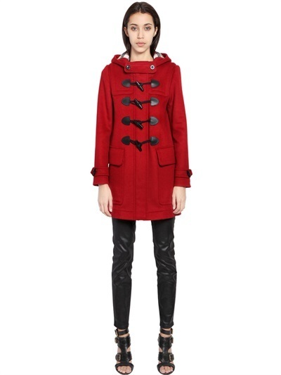 burberry red duffle coat