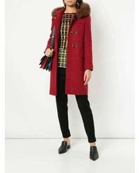 GUILD PRIME Fur Collar Double Breasted Coat