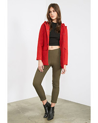 Forever 21 Hooded Toggle Coat